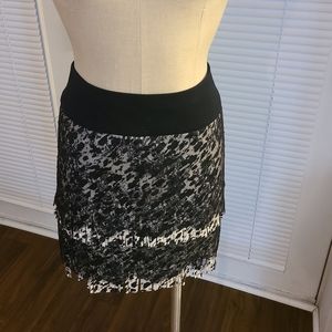 Sz 8 Ann Taylor fringe leopard print skirt